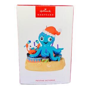 Hallmark‎ FESTIVE OCTOPUS Magic Keepsake Ornament 2022 with Sound & Motion
